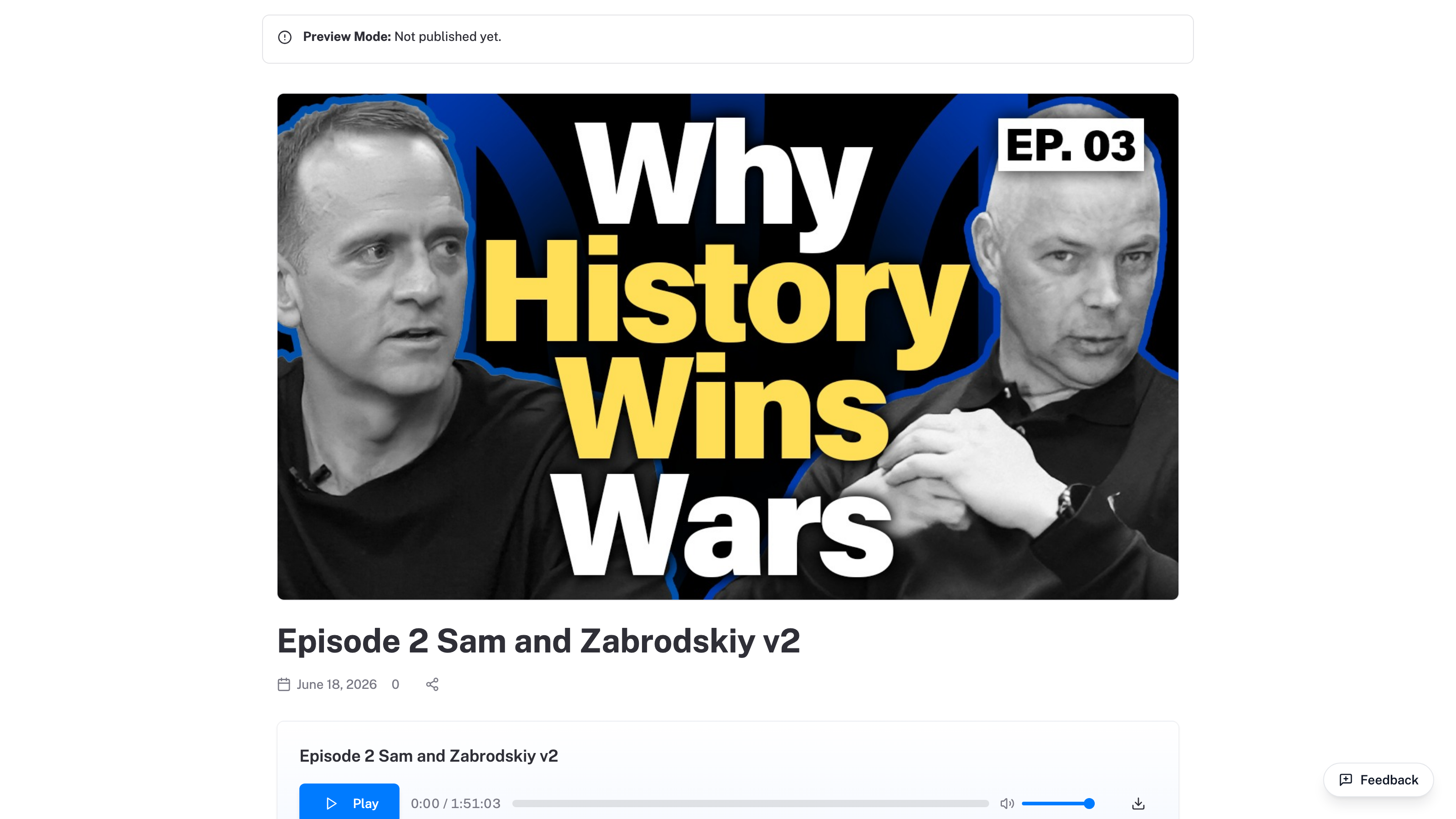 A hosted, AI-visible episode page published on your own domain